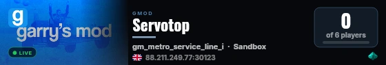 Servotop live status badge