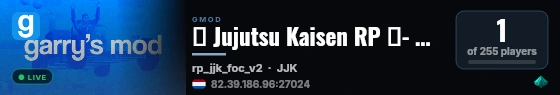 🏯 Jujutsu Kaisen RP 🌋- Reset V2 .gg/focjjk live status badge