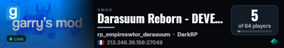 Darasuum Reborn - DEVELOPPEMENT 2 live status badge