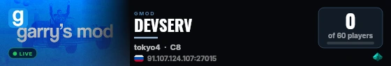 DEVSERV live status badge