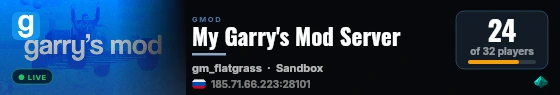 My Garry's Mod Server live status badge