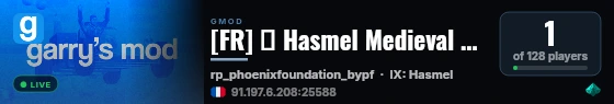 [FR] ⚔️ Hasmel Medieval RP ⚔️ - Viking Dark Fantasy RP live status badge