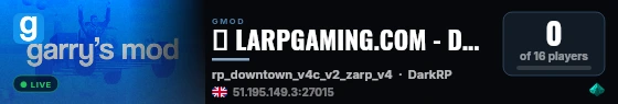 ★ LARPGAMING.COM - DarkRP live status badge