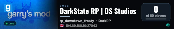 DarkState RP | DS Studios live status badge