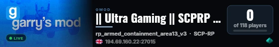 || Ultra Gaming || SCPRP || Open Beta Release || live status badge