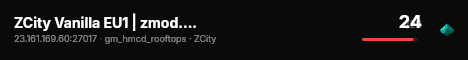 ZCity Vanilla EU1 | zmod.gg/zcity (VCity) live status badge