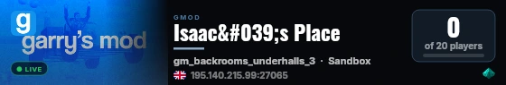 Isaac's Place live status badge