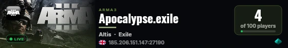 Apocalypse.exile live status badge