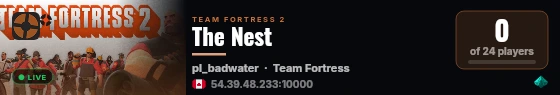 The Nest live status badge