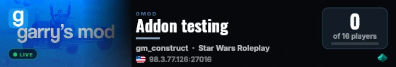 Addon testing live status badge