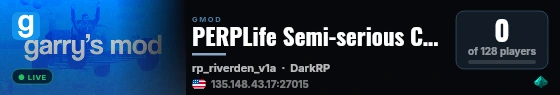PERPLife Semi-serious COLORADO RP 🍃 Coming soon 🍃 live status badge