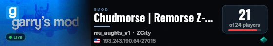 Chudmorse | Remorse Z-City live status badge