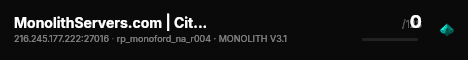 MonolithServers.com | City Roleplay live status badge