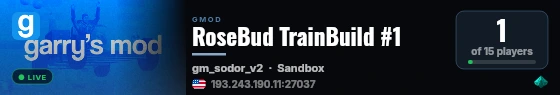 RoseBud TrainBuild #1 live status badge