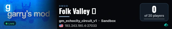 Folk Valley 📍 live status badge
