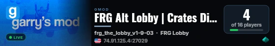 FRG Alt Lobby | Crates Disabled live status badge