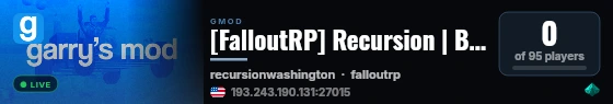 [FalloutRP] Recursion | BETA TEST live status badge