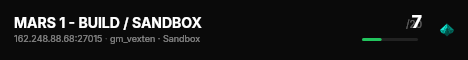 MARS 1 - BUILD / SANDBOX live status badge