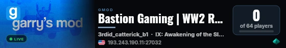 Bastion Gaming | WW2 RP | In-Dev live status badge