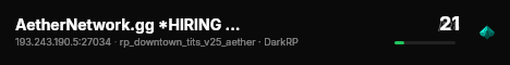 AetherNetwork.gg *HIRING STAFF* Unbox|Drugs|Casino|Custom|Gang live status badge