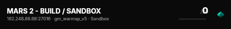 MARS 2 - BUILD / SANDBOX live status badge