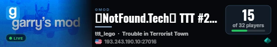 ❤️NotFound.Tech🌸 TTT #2 | Beta Server | Custom Inventory live status badge