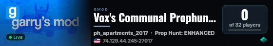 Vox's Communal Prophunt: Enhanced Server! live status badge
