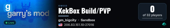 KekBox Build/PVP live status badge