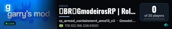 『BR』GmodeirosRP | Roleplay de Verdade! live status badge