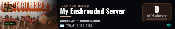 My Enshrouded Server live status badge
