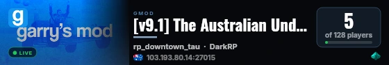 [v9.1] The Australian Underground - Wire | Cars | Custom live status badge