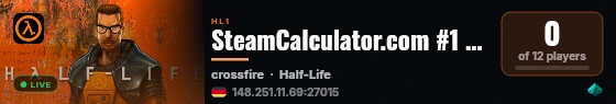 SteamCalculator.com #1 HLDM live status badge