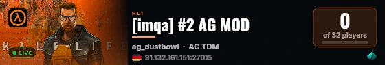 [imqa] #2 AG MOD live status badge