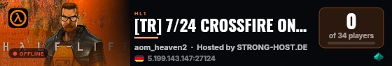 [TR] 7/24 CROSSFIRE ONLINE TURKEY live status badge