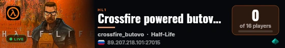 Crossfire powered butovo.cloud live status badge