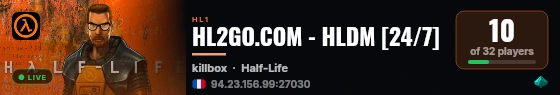 HL2GO.COM - HLDM [24/7] live status badge