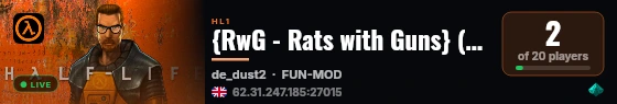 {RwG - Rats with Guns} (Timeleft 11:29) live status badge