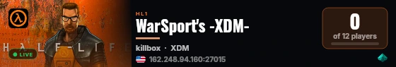 WarSport's -XDM- live status badge