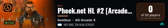 Pheek.net HL #2 [Arcade/Arena] [HL/AG Xplay] live status badge