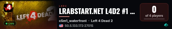 LRABSTART.NET L4D2 #1 | Custom Maps live status badge