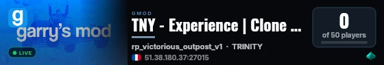 TNY - Experience | Clone Wars RP - Les Heros de Mygeeto live status badge