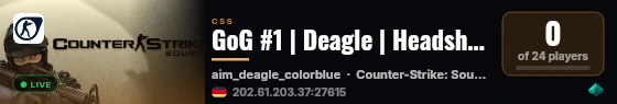 GoG #1 | Deagle | Headshot only | gameME | FastDL | by gog-clan live status badge