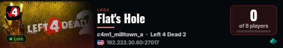 Flat's Hole live status badge