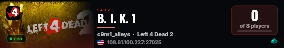 B. I. K. 1 live status badge