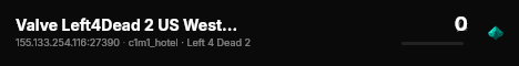 Valve Left4Dead 2 US West Server (srcds1001-eat1.117.376) live status badge