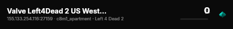 Valve Left4Dead 2 US West Server (srcds1001-eat1.117.145) live status badge