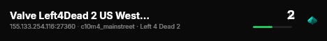 Valve Left4Dead 2 US West Server (srcds1001-eat1.117.346) live status badge