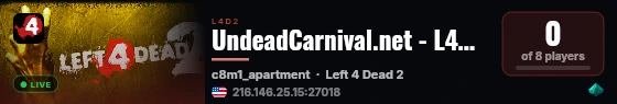 UndeadCarnival.net - L4D2 US #4 live status badge