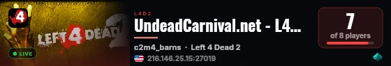UndeadCarnival.net - L4D2 US #5 live status badge