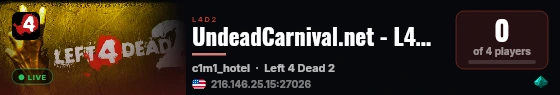 UndeadCarnival.net - L4D2 US #12 live status badge